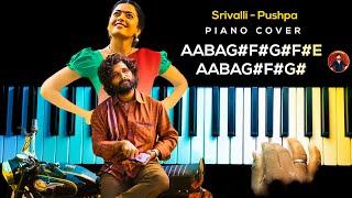 Srivalli - Pushpa Song Piano Cover with NOTES | AJ Shangarjan | AJS