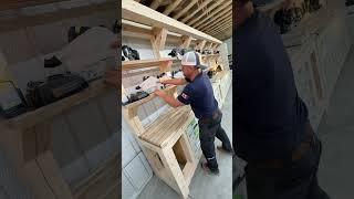 Getting tool bench #2 into position and testing how to organize and space the tools and accessories