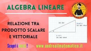 Relazione tra prodotto scalare e prodotto vettoriale - ALGEBRA LINEARE - Andrea il Matematico