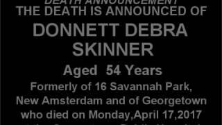 Death Announcement - Donnett  Debra  Skinner