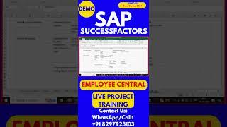 SAP SuccessFactors Employee Central Training Video 50: 9 Sep 2024 #sapsuccessfactorstraining