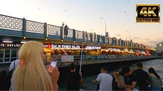   ISTANBUL GALATA BRIDGE FISH RESTAURANTS AND EMINONU WALKING TOUR  l  SEPTEMBER 2021 [4K60FPS]