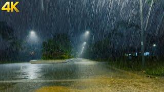 Surprising Way Rain and Thunder Can Help You Sleep Better! Heavy Rain Late at Night on Rainy Road