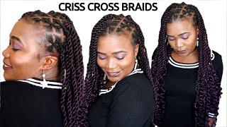 How To: CRISS CROSS BRAIDS No Rubber Band | Twist Braids DIY