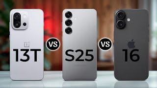 Oneplus 13T Vs Samsung Galaxy S25 Vs iPhone 16 || Full Specs Comparison