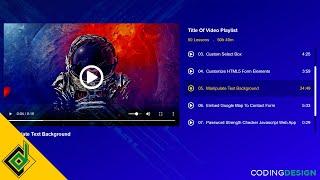 Video Playlist Gallery Like Udemy and Skillshare | HTML CSS JavaScript