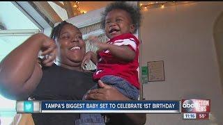 Avery Denson, the biggest baby ever born at St. Joseph's Hospital, prepare for first birthday