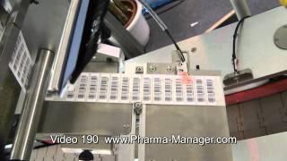 Automatic labeling machine. Labeling machine for labels. Video 190 www.Pharma-Manager.com