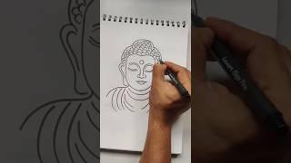 Quick simple and easy drawing of Buddha symbol of peace/ International Yoga Day drawing special