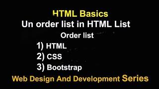 order list in html in hindi | how to create order list in html | types of list in html