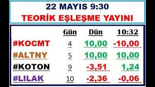 22 Mayıs 9:30 Teorik Eşleşme Canlı   #halkaarz #bist100 #borsa #borsaistanbul