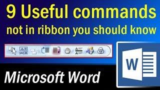 9 Useful commands not in ribbon you should know   Microsoft word Tutorial