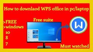 How to download WPS office in pc or in laptop | Femur tech | Computer tips and tricks