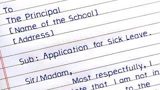 Application for Sick Leave | Sick leave application for Students in English | English application