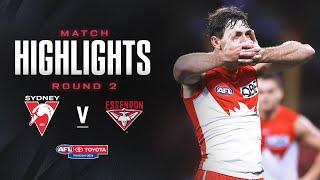 Sydney Swans v Essendon Highlights | Round 2, 2024 | AFL