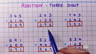 Addition Three Digit Numbers || Addition || Easy Addition || Maths