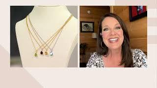 Affinity Gems Semi-Precious Pear Gemstone Pendant Necklace, SS on QVC