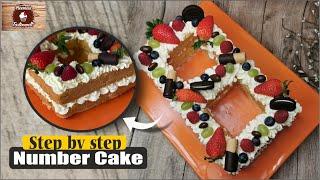 How to make Number Cake | How to decorate Number cake | Zahlen Torte