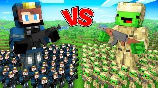 JJ FBI Army vs MIKEY MILITARY Army in Minecraft! (Maizen)