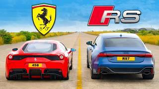 Ferrari 458 Speciale v Audi RS7 Performance: DRAG RACE