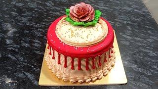 chocolate truffle cake design simple cake design red dreep #cake design ️️#birthdaycakedesign