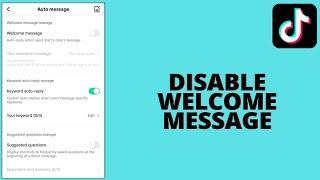 How to turn Off Auto Message On Tiktok