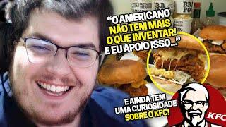 CASIMIRO REAGE: DEU A LOUCA NO VÉIO DO KFC! 4 SANDUÍCHES DE FRANGO AMERICANO | Cortes do Casimito