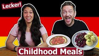 American Wife Reacts to German Childhood Meals! (German Husband)