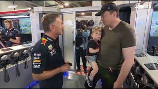 Elon Musk Visits The Red Bull Garage in FP3 | 2023 Miami Grand Prix