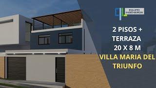 Casa de 2 pisos VILLA MARIA DEL TRIUNFO-8x20 m Sr. Marck