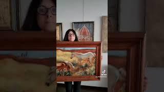 Cavalli al pascolo, omaggio alla pittura dell'ottocento creazione di Elisa Marianini