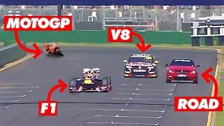 La velocidad de los F1 comparada contra otros vehículos