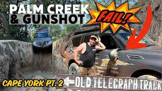 DAMAGE ON THE OLD TELE TRACK! Y62 STUCK AT PALM CREEK! - TOO WIDE FOR GUNSHOT! - CAPE YORK 2023