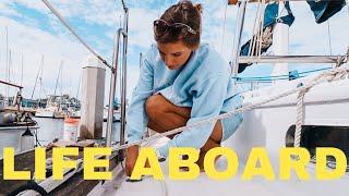 ALTERNATIVE SAILBOAT LIFESTYLE: A day in the life/ sailing couple living on a boat fulltime - Ep 50