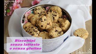 Biscottini senza lattosio e senza glutine con gocce di cioccolato