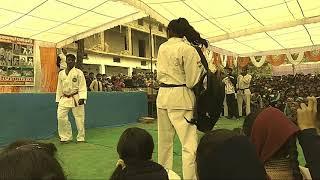 Kushinagar taekwondo. demo in saraswati I.c. par saini nebua