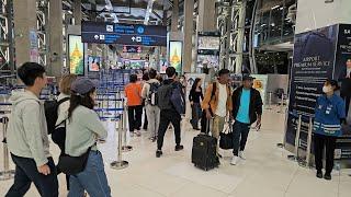 Arrival by airplane at Suvarnabhumi Airport (Bangkok Airport) in Bangkok, Thailand (2024) (4K) GUIDE