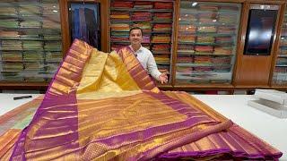 Chickpet Wholesale Kanjivaram Silk Sarees from Gifting to Bridal range.Single saree courier avail.