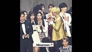 the way they both respect each other #bts #twice #v #chaeyoung #momo #dahyun #mina #sana #tzuyu