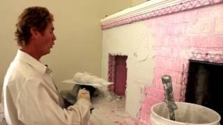 How to plaster over interior brick fireplaces