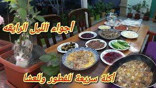 أكلة سريعة للفطور وللعشا / أجواء الليل الرايقه/قط مضيع أمو 