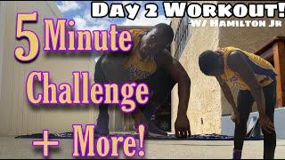 DAY 2 Home Workout To Jump Higher w/ Anthony Hamilton Jr! Can You Complete The 5-Minute Challenge??