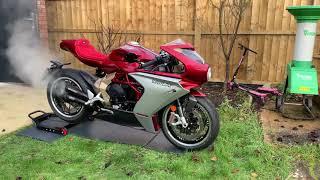 MV Agusta superveloce serie oro race exhaust fitted - walk around, cold start