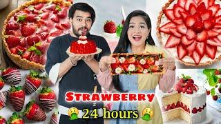 We ate *Only* STRAWBERRY  for 24 Hours  Gone too *Yummy*  Nilanjana Dhar & Situ