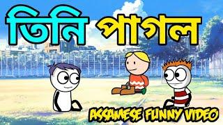 তিনি পাগল // ASSAMESE COMEDY // ASSAMESE FUNNY VIDEO // ASSAMESE CARTOON // AXOMIYA ADDA