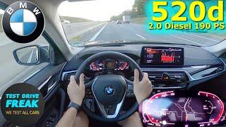 2023 BMW 520d Limousine Sedan 190 PS TOP SPEED AUTOBAHN DRIVE POV