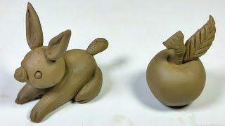 Making a ceramic clay pottery Apple & rabbit | Clay Bari