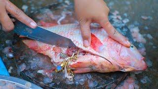 Unbelievable Found golden ring and necklace in stomach of big fish... how does it be possible?