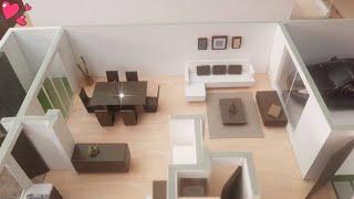 Model of a house with interiors