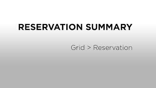 Reservation Summary Overview